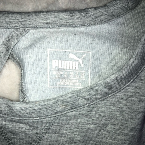 Puma grey open back sweatshirt ~ size Large - Picture 6 of 7
